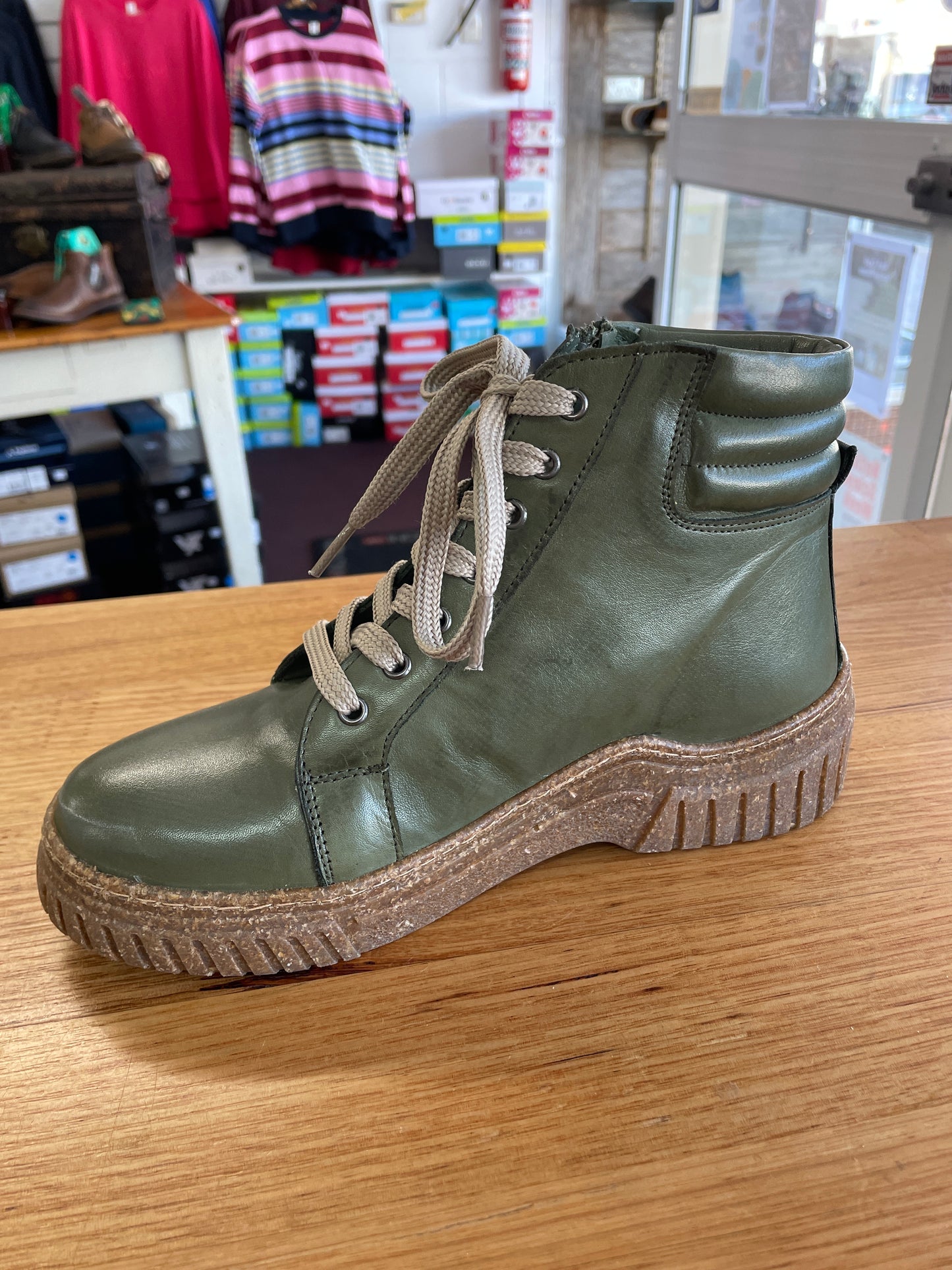 Cabello Leather Boot Charlie Khaki
