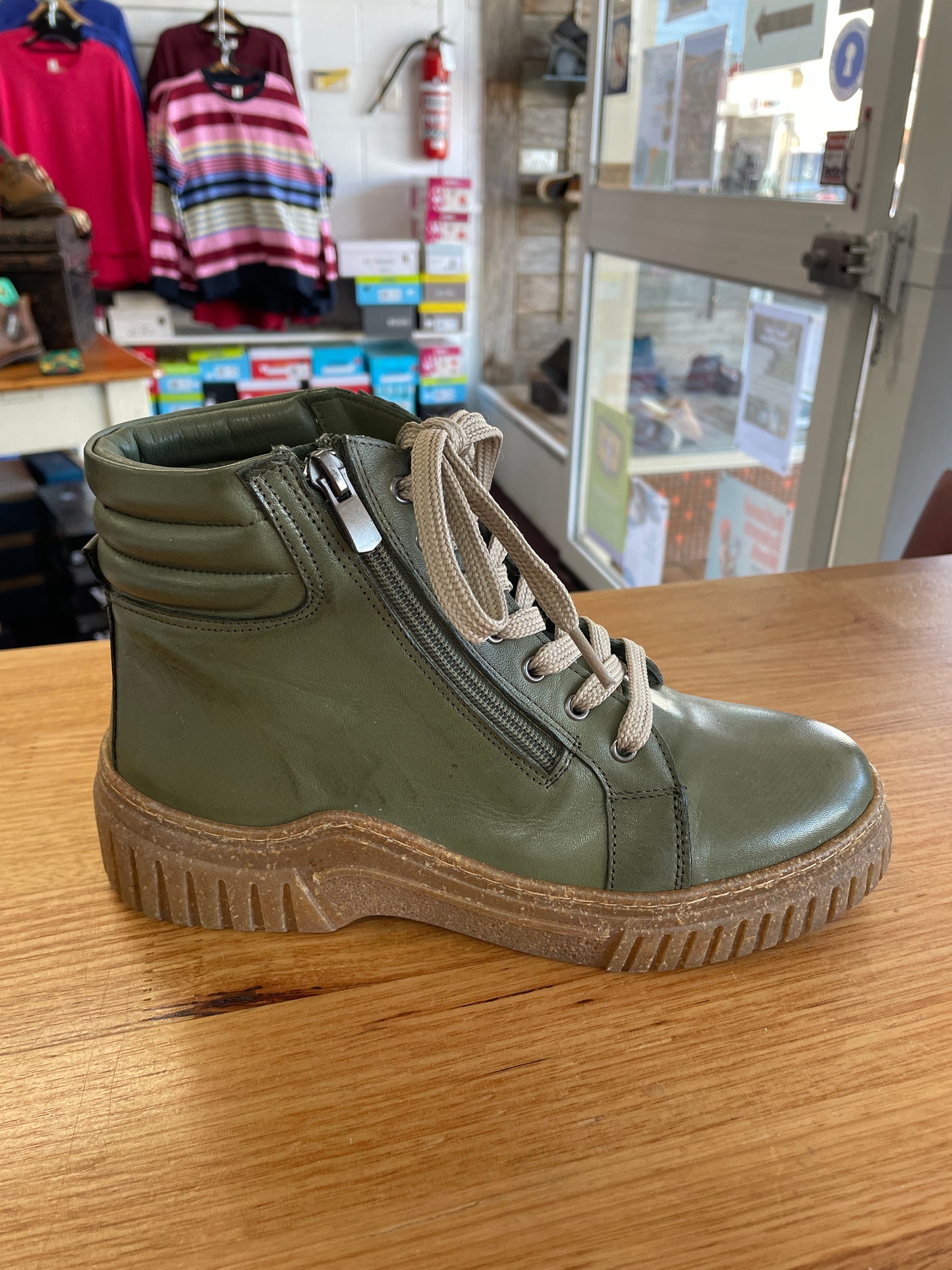 Cabello Leather Boot Charlie Khaki